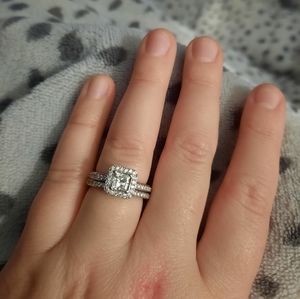 Wedding set 14k White Gold
